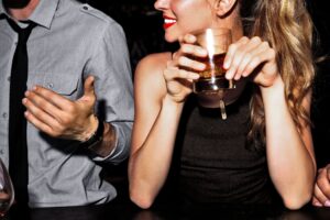 woman with alcohol